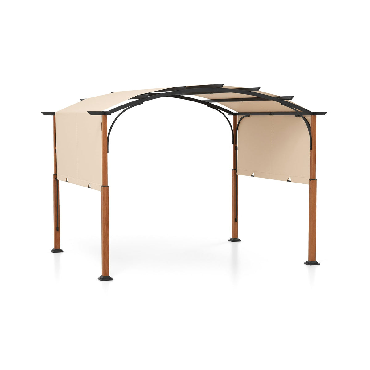 10×12 FT Outdoor Retractable Pergola – Adjustable Canopy Shade System with Powder‑Coated Metal Frame