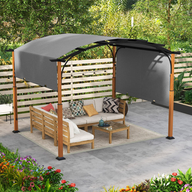 10×12 FT Outdoor Retractable Pergola – Adjustable Canopy Shade System with Powder‑Coated Metal Frame