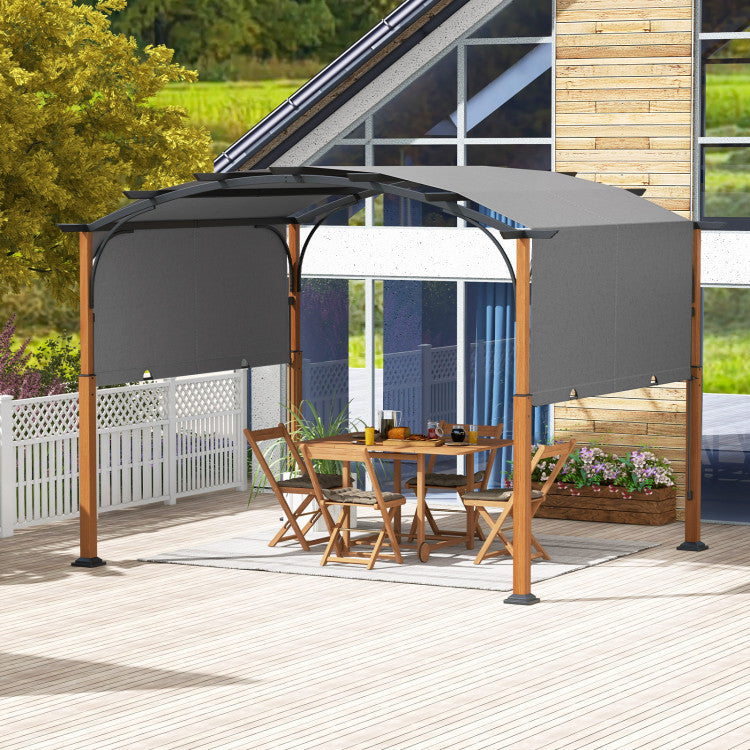 10×12 FT Outdoor Retractable Pergola – Adjustable Canopy Shade System with Powder‑Coated Metal Frame