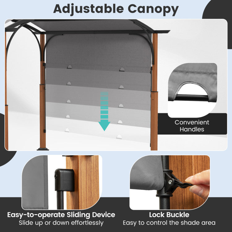 10×12 FT Outdoor Retractable Pergola – Adjustable Canopy Shade System with Powder‑Coated Metal Frame