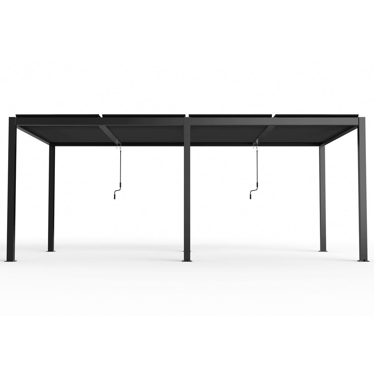 Premium Aluminum Louver Pergola – Adjustable Hardtop Outdoor Structure with Integrated Drainage (Black)