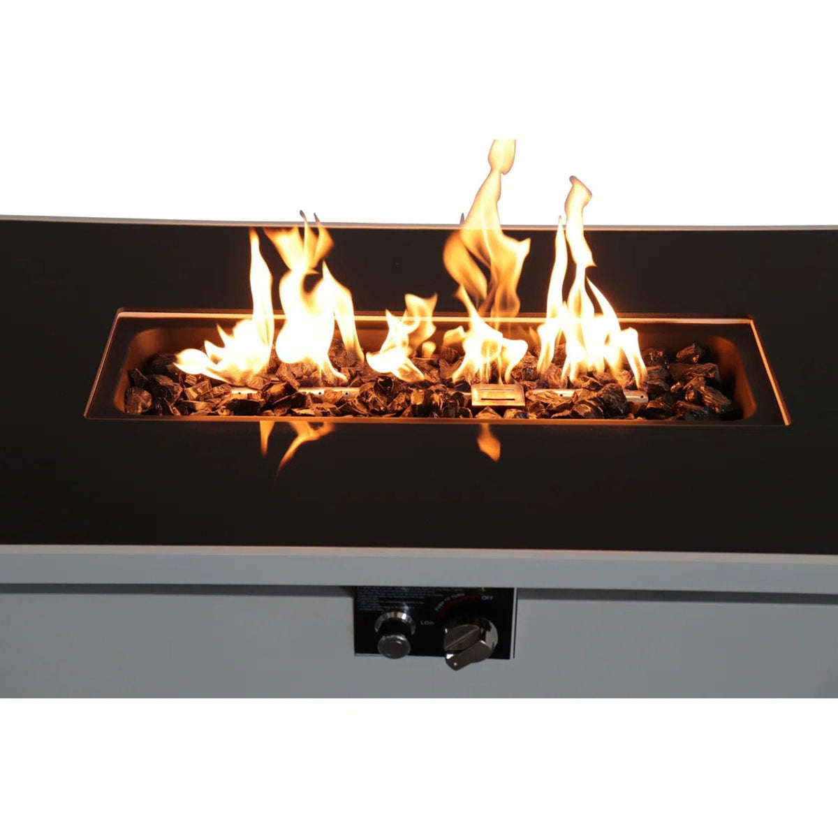 43" Outdoor Rectangular Fire Pit Table – 50,000 BTU High‑Output Heater with Adjustable Flame Control (White)