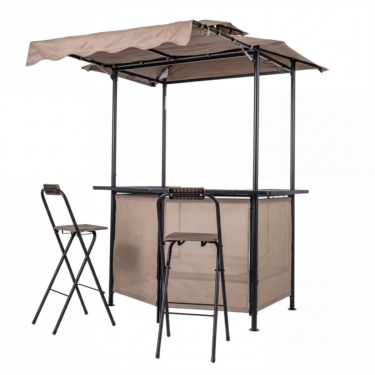 6' Grill Gazebo with Folding Bar Stools – Heavy‑Duty Outdoor Cooking Shelter & Entertainment Station
