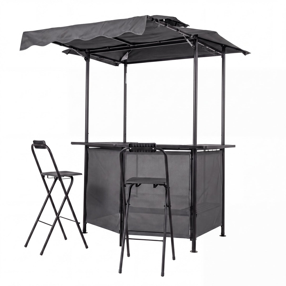 6' Grill Gazebo with Folding Bar Stools – Heavy‑Duty Outdoor Cooking Shelter & Entertainment Station