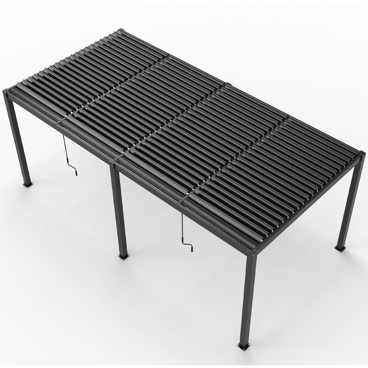Premium Aluminum Louver Pergola – Adjustable Hardtop Outdoor Structure with Integrated Drainage (Black)