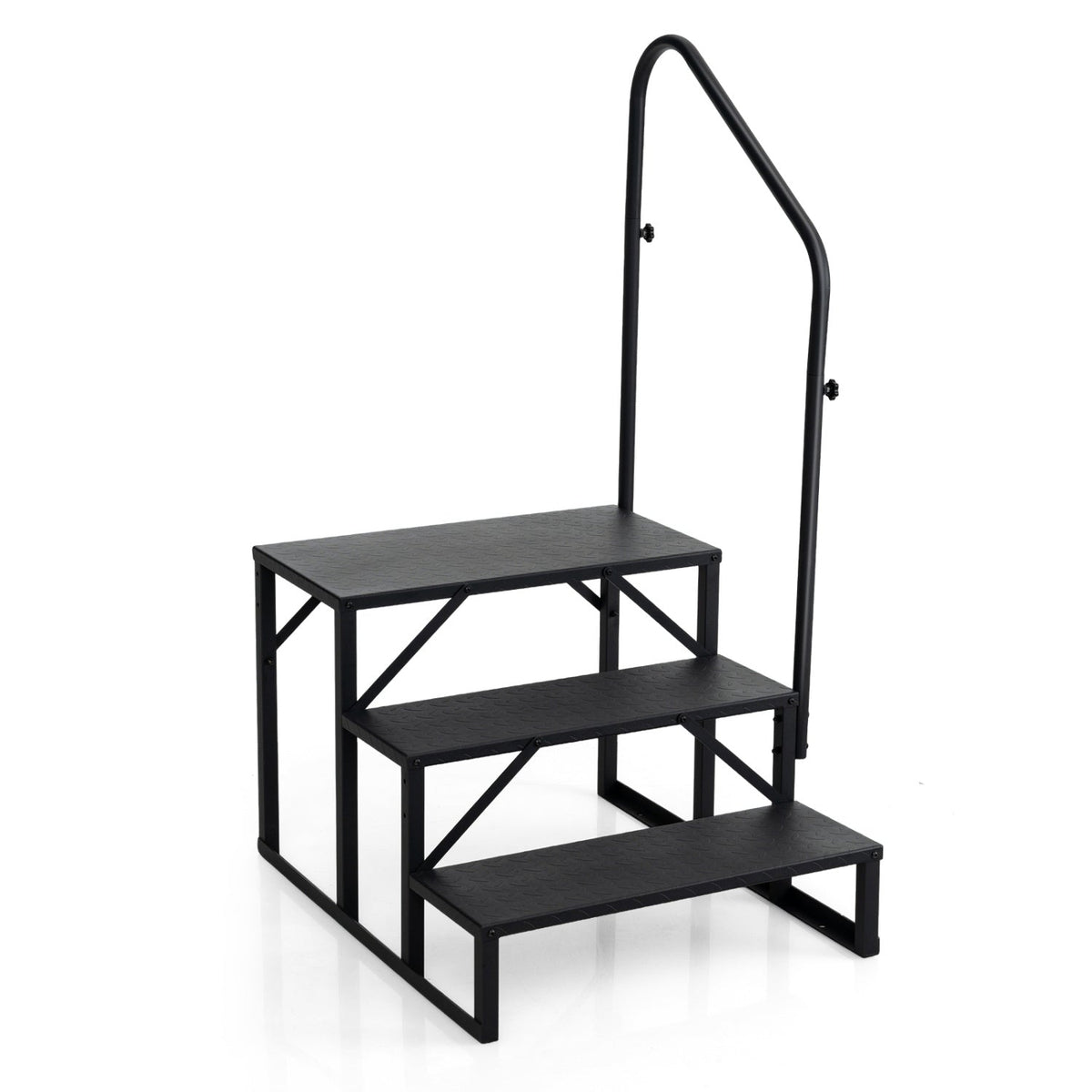 Heavy‑Duty Hot Tub Stair with Wide Anti‑Slip Platforms & Adjustable Handrail – Indoor/Outdoor Safety Step System