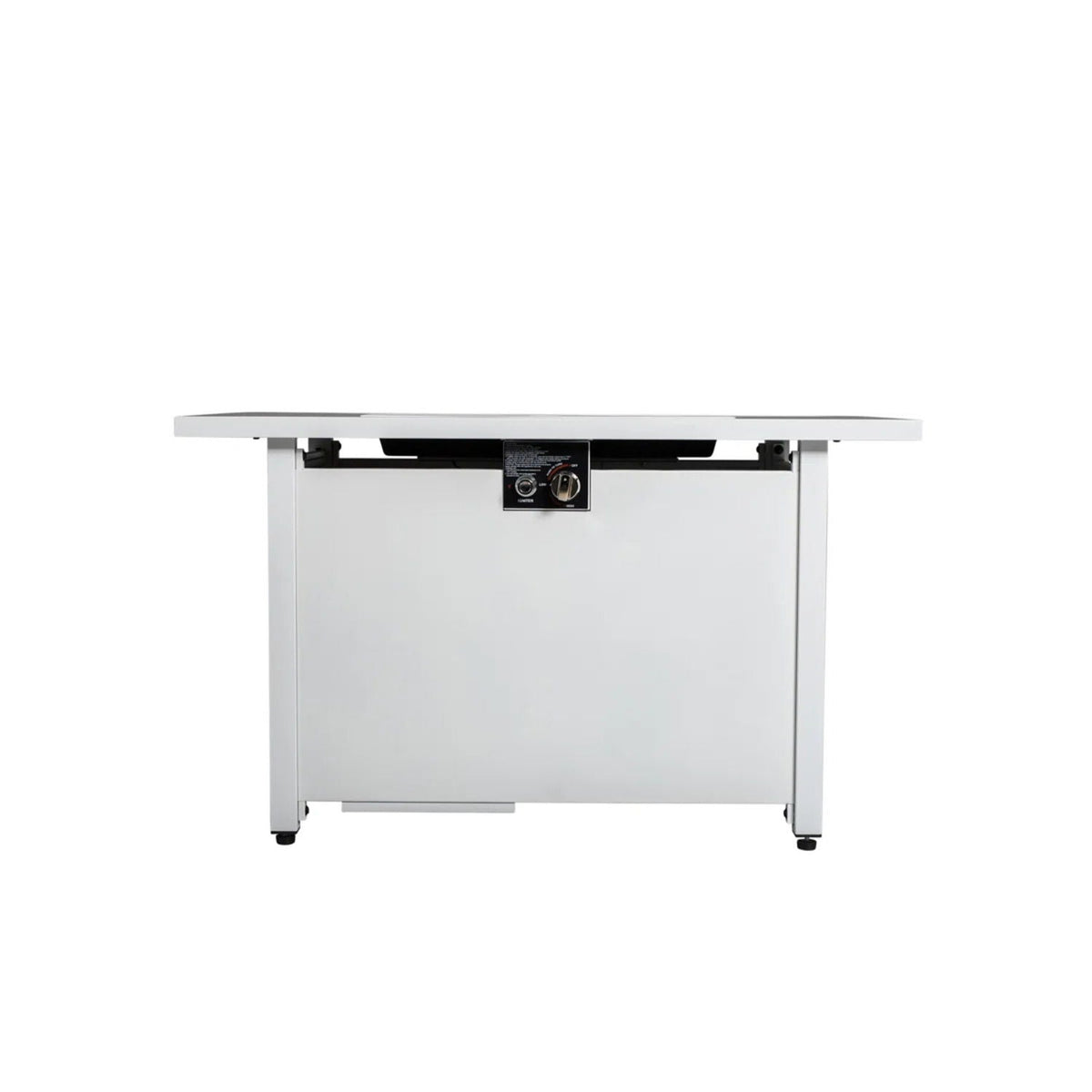 43" Outdoor Rectangular Fire Pit Table – 50,000 BTU High‑Output Heater with Adjustable Flame Control (White)